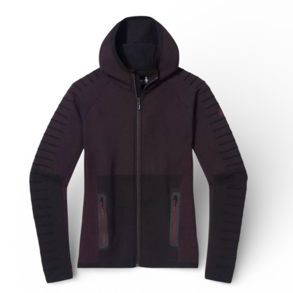 NWT SmartWool Womens Intraknit Merino Fleece Full Zip Hoody XS Black Cherry